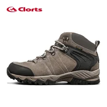 Clorts Waterproof Hiking Boots Men Trekking Shoes Suede Leather Outdoor Shoes Wear Resistant Mountain Shoes HKM