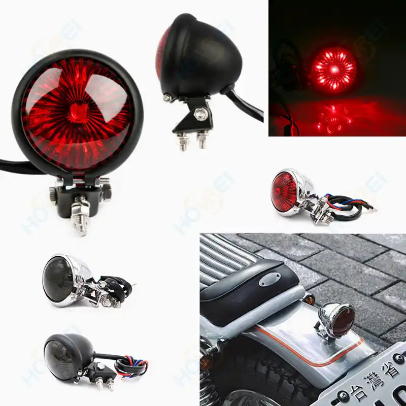 Motorcycle LED Rear Stop Brake Tail Light For Harley Cafe Racer Bobber Chopper