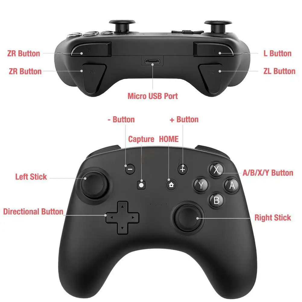 

Wireless Bluetooth Gamepad For Nintend Switch Ergonomic Design Pro Controller 6-Axis vibration Joystick For switch ns host r15