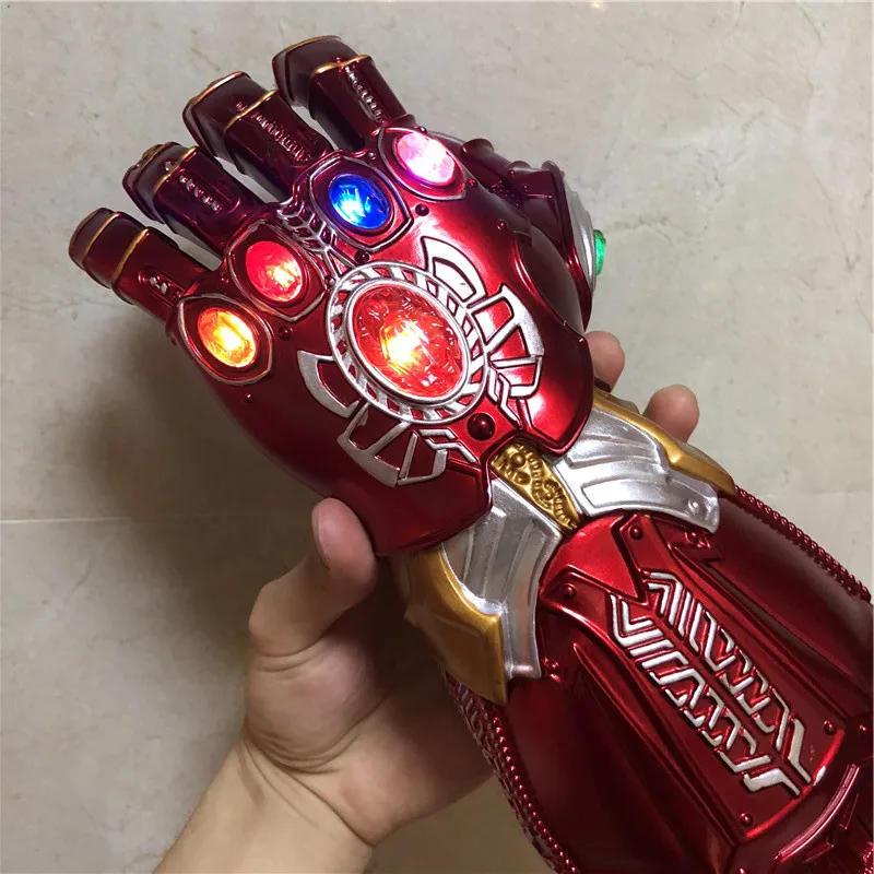 1:1 светодиодный светильник Thanos Gauntlet военные Косплей Перчатки ПВХ экшн-модель игрушки подарок на Хэллоуин Детский подарок