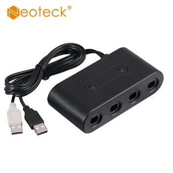 

Neoteck GameCube Controller Adapter With 4 Pcs Extension Cable For Wii U, PC USB and Switch Support 4 Ports GameCube Controller