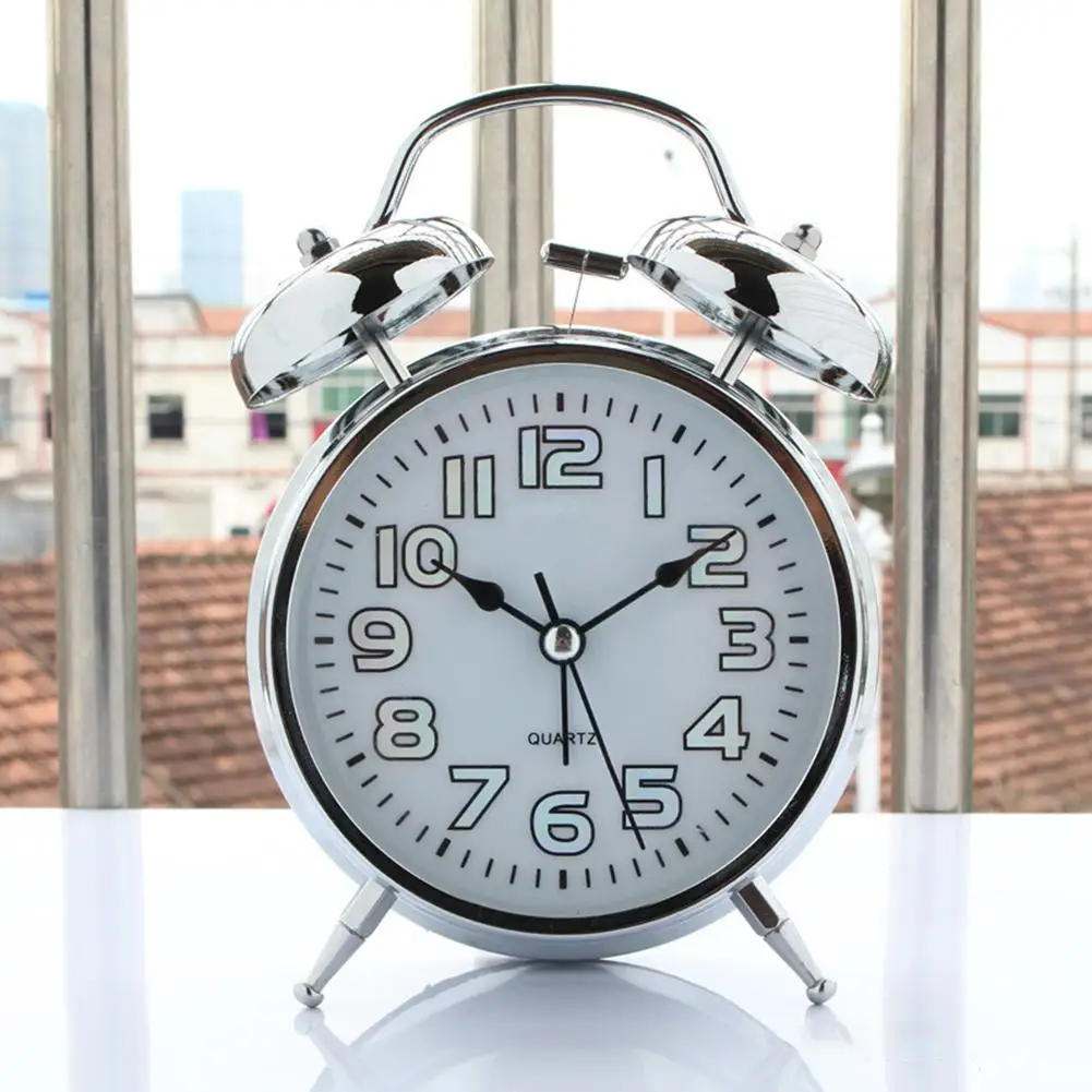 

Luminous Metal Alarm Clock with Night Light Bedroom Decor Watch Mechanism Pow Patrol In Table Charges Desktop Clock Decor 6NZ054