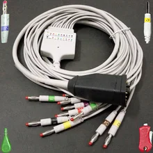 Kompatibel mit 15pin ZOLL die ECG/EKG 10 blei 4,0mm stecker kabel IEC oder AHA