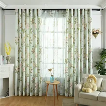 American Curtains for Living Room High-grade Curtain Fabric White Silk Single Velvet Printing Fresh Blackout Curtain Screens American Curtains for Living Room High-grade Curtain Fabric White Silk Single Velvet Printing Fresh Blackout Curtain Screens