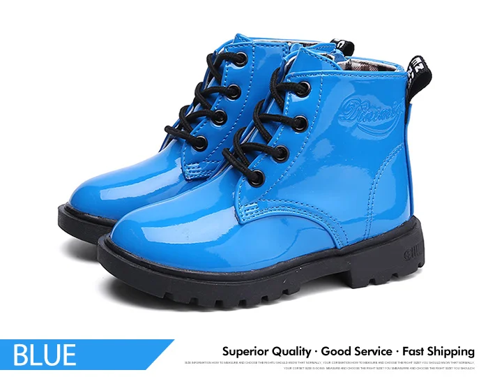 New 2017 Winter Children Shoes PU Leather Waterproof Martin Boots Kids Snow Boots Brand Girls Boys Rubber Boots Fashion Sneakers (6)