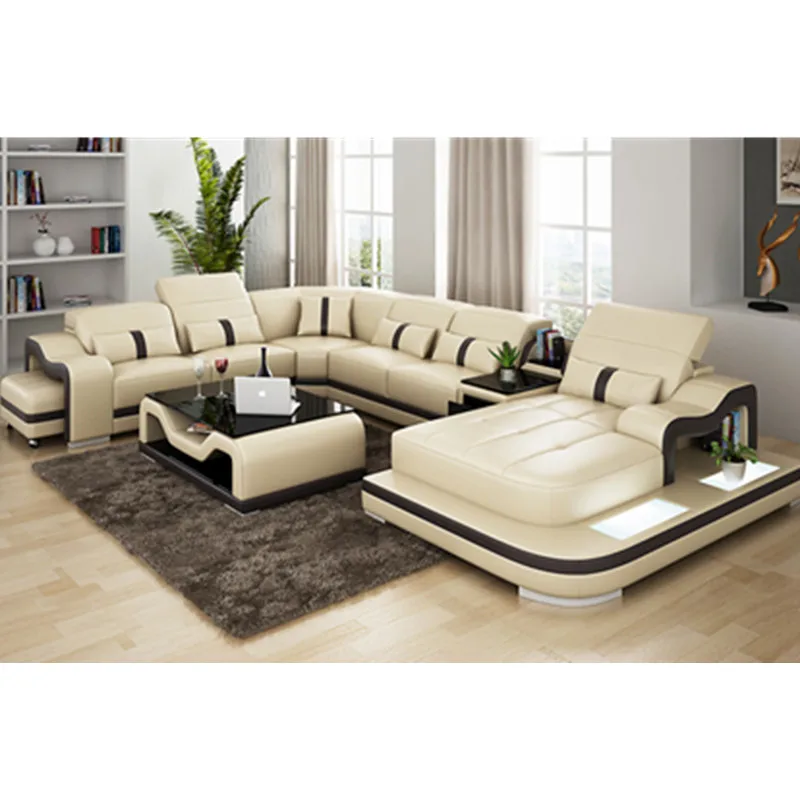

Home furniture leisure style black leather living room italian leather sofa