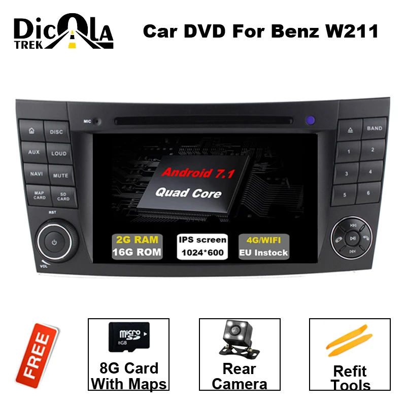

Android 7.11 Car Audio FOR MERCEDES-BENZ E-CLASS W211 car dvd gps player multimedia navigation head unit device BT WIFI 3G