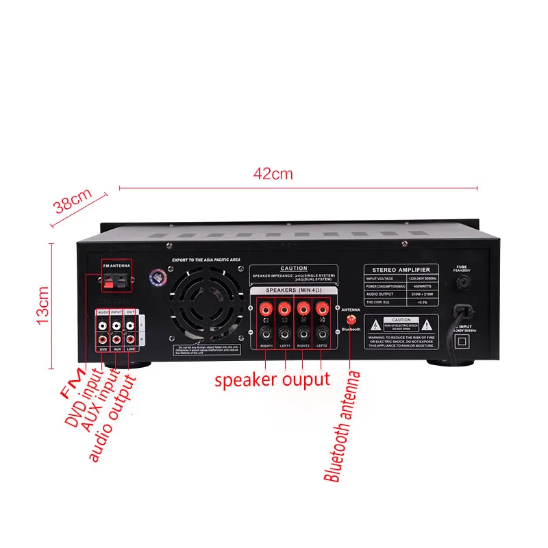 HF18-1001 210 Вт* 2 220 в домашний KTV Усилитель Компьютер 4,0 Bluetooth усилитель USB реверберации резистор HIFI усилитель с пультом дистанционного управления