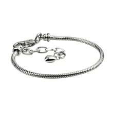 Btuamb модные серебряные цвет одноцветное змея цепи Любовь браслет с шармом в виде сердца для женщин Европейский DIY оригинальные украшения подарок не увядает