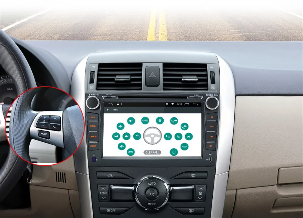 Discount 2 Din Android 9.1 Car DVD Player Stereo Radio for Toyota Corolla 2007 2008 2009 2010 2011 Car GPS Navigation TPMS WIFI Bluetooth 5