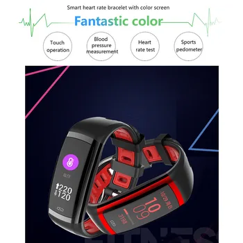 

NRF52832 APP Bracelet Blood Press Heart Rate Smart Armband Woman Man Clock Skype Facebook Watch for xiaomi iphone sony huawei