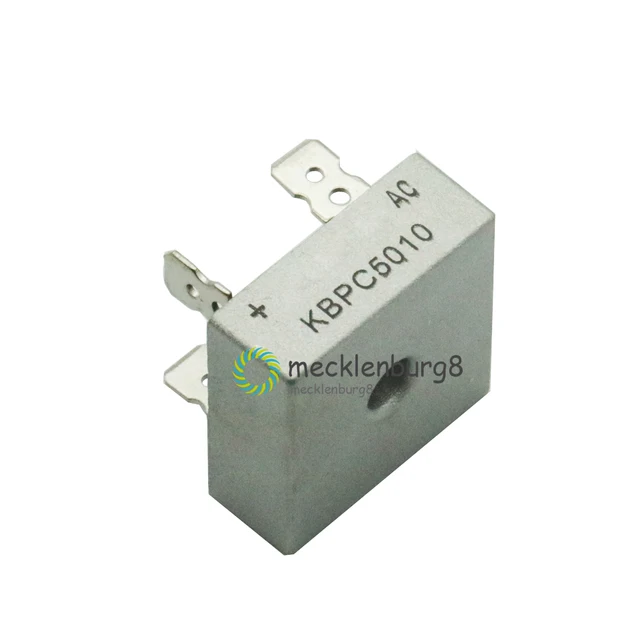 4-Pack KBPC5010 Bridge Rectifiers - 50 Amp, 1000V, Metal Case Single Phase Diodes