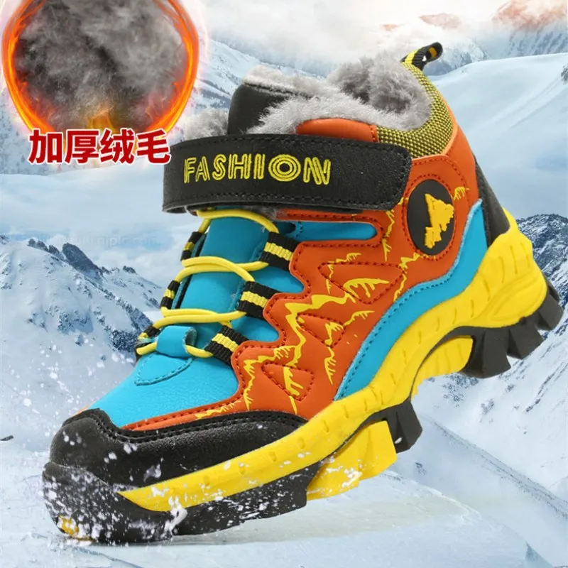 

Children winter warm boots,Big boy outdoor sneakers hiking shoes for boys,long plush snow boots winter shoes EUR 31-40