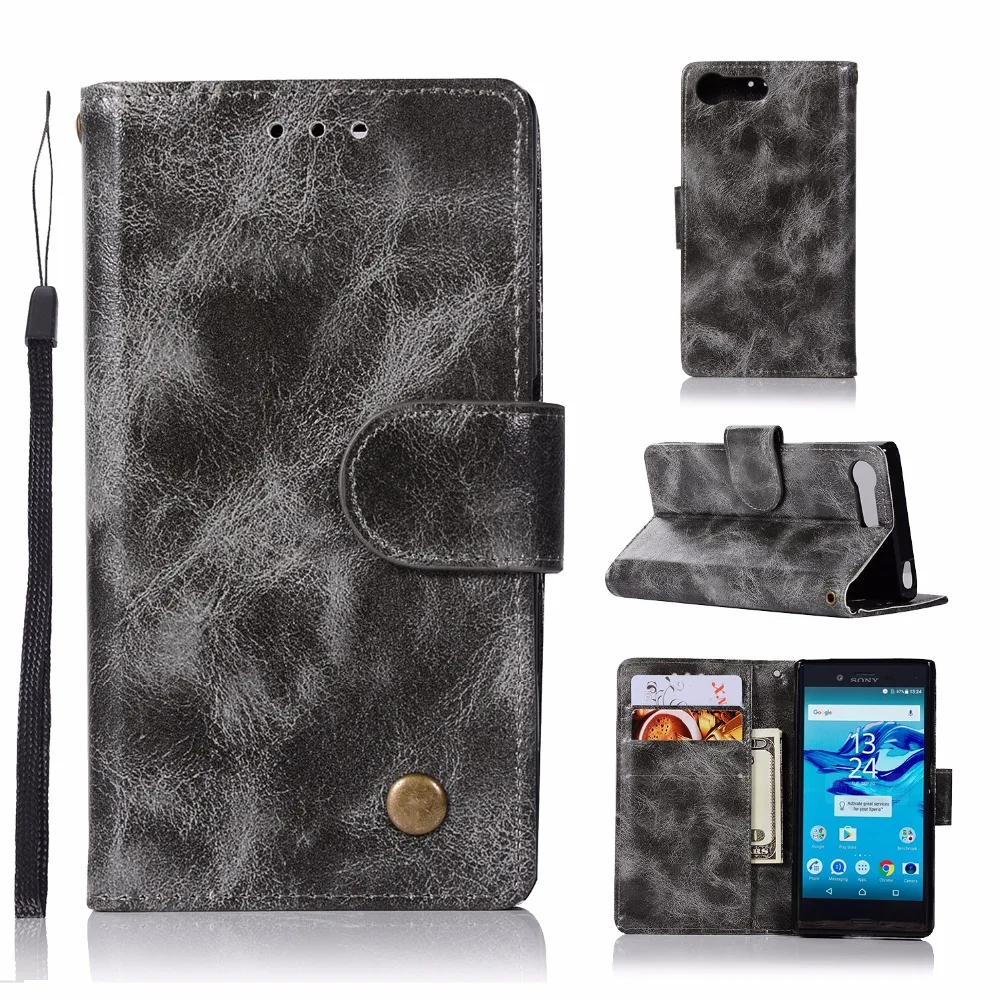 Funda Libro Billetera Sony Xperia XA2 Función Soporte - Negro