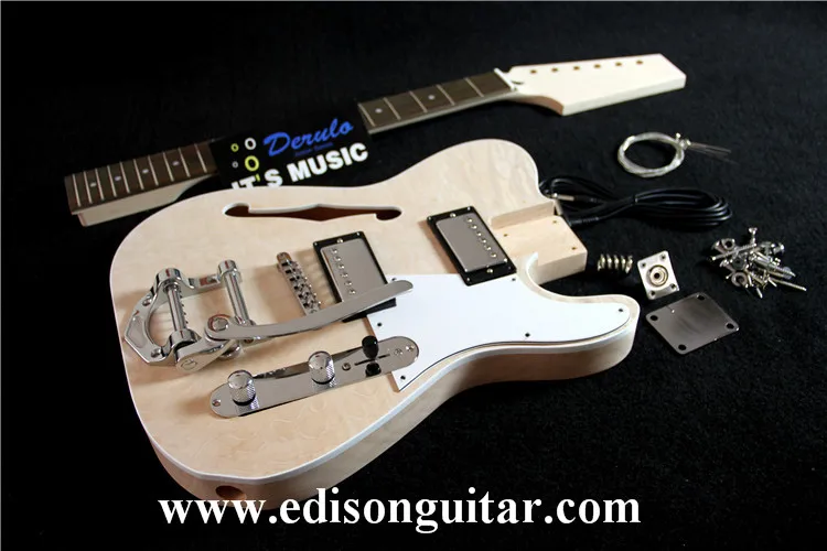 Derulo DIY Electric Guitar Kit Bolt On Neck Solid Mahogany Body Monkey Grip MX 023in Guitar