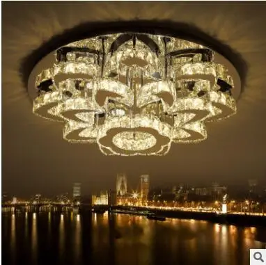 LED ceiling lamp living room crystal round simple modern atmosphere remote control color bedroom | Освещение