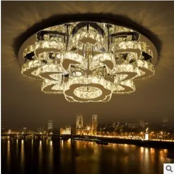 

LED ceiling lamp living room lamp crystal lamp round simple modern atmosphere remote control color bedroom room lamp
