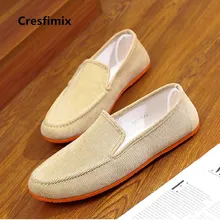 Cresfimix chaussures hommes мужские модные удобные весенние и летние слипоны Мужская крутая уличная парусиновая рабочая обувь c2878