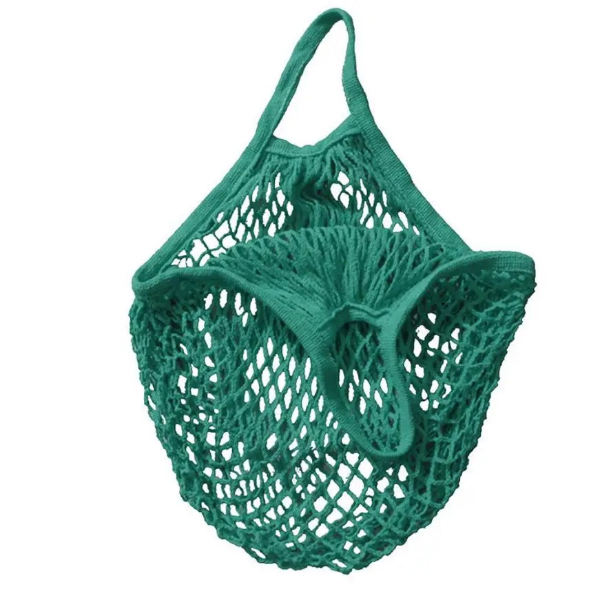 Лидер продаж сетка-мешок для покупок Новинки для женщин сетка черепаха сумка Строка Сумка Многоразового использования для хранения фруктов Сумочка для покупателей сумка - Цвет: Зеленый