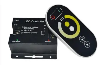

3pcs DC12-24V 6AX2CH Wireless RF RGB full touch controller with remote LED single color dimmer WW/CW CCT temperature adjust