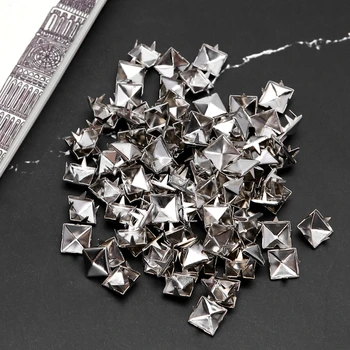 

100 pcs Nailhead Studs Peak Tachas Square-Great Pyramid for DIY Crafts Accessories Shoes