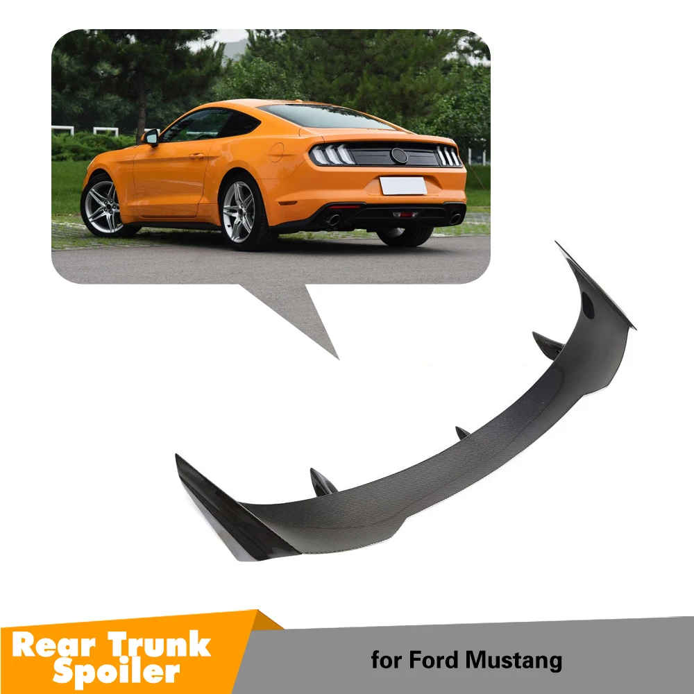

Rear Trunk Lip Spoiler Wing For Ford Mustang Coupe 2015 - 2019 Caron Fiber