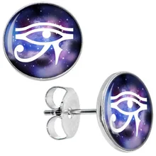 Серьги-гвоздики оптом Galaxy White Eye of Horus серьги из нержавеющей стали шпильки Cheater модные ювелирные изделия 8 мм 10 мм AW5059