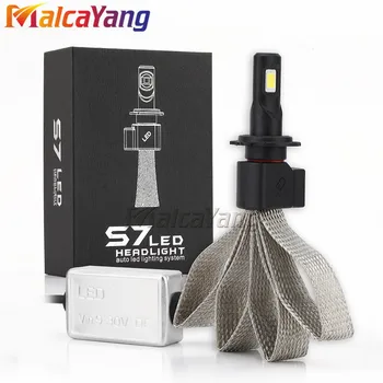 

2pcs H7 H4 H1 H11 Car Led Headlights Super Bright 60W 6400lm Auto Front Bulb White 6000K Headlamps with Tinned Copper Braid