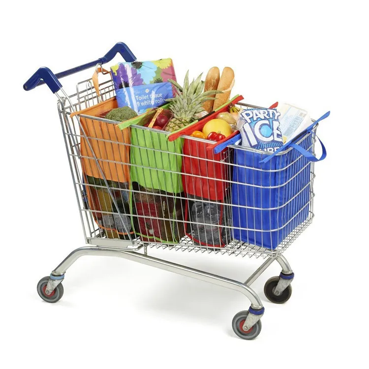 4pcs/set Cart Trolley Supermarket Shopping Bag Grocery Grab Shopping Bags Foldable Tote Eco-friendly Reusable Supermarket Bags 4pcs/set Cart Trolley Supermarket Shopping Bag Grocery Grab Shopping Bags Foldable Tote Eco-friendly Reusable Supermarket Bags