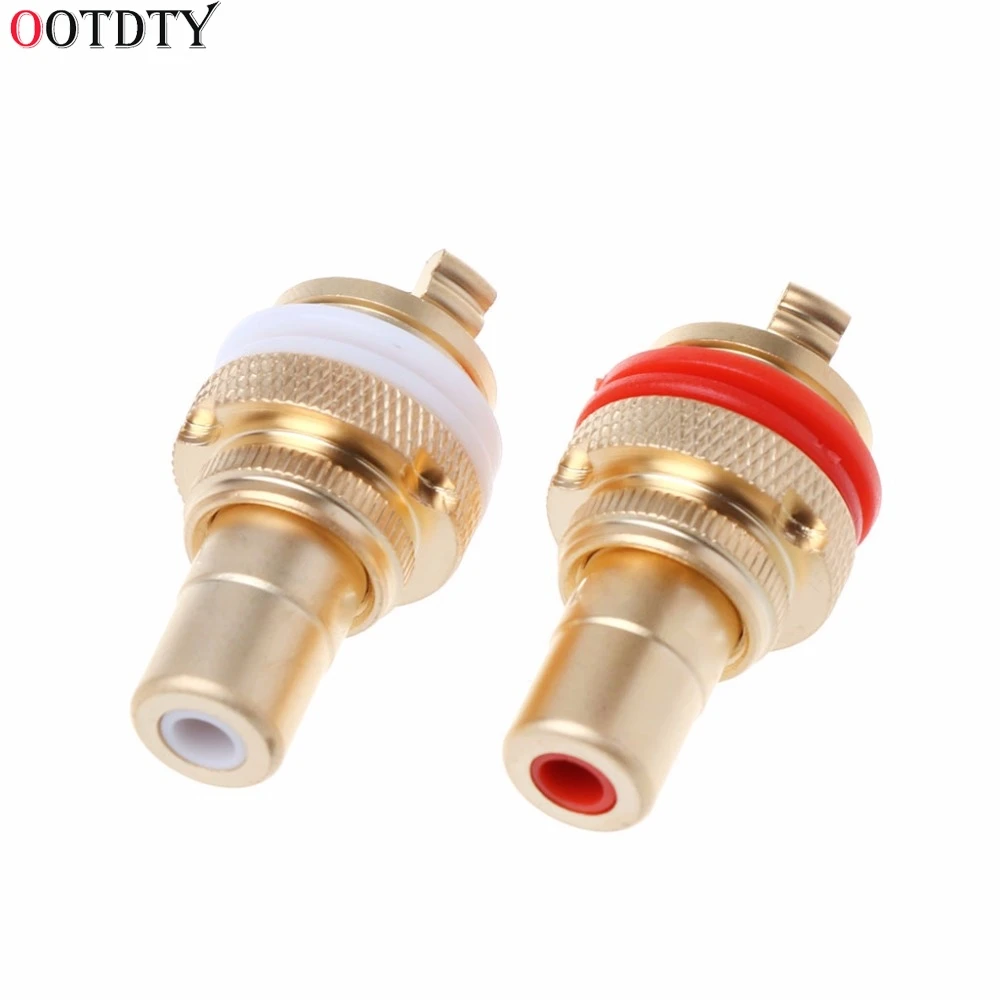 2 шт. медный RCA гнездовой разъем Lotus Audio Socket усилитель блочные разъемы|Соединители|