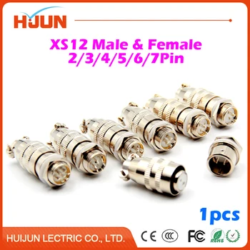 

1pcs XS12 2/3/4/5/6/7 Pin High Quality Male & Female 12mm Wire Cable Panel Connector Aviation Plug Circular Socket Connector