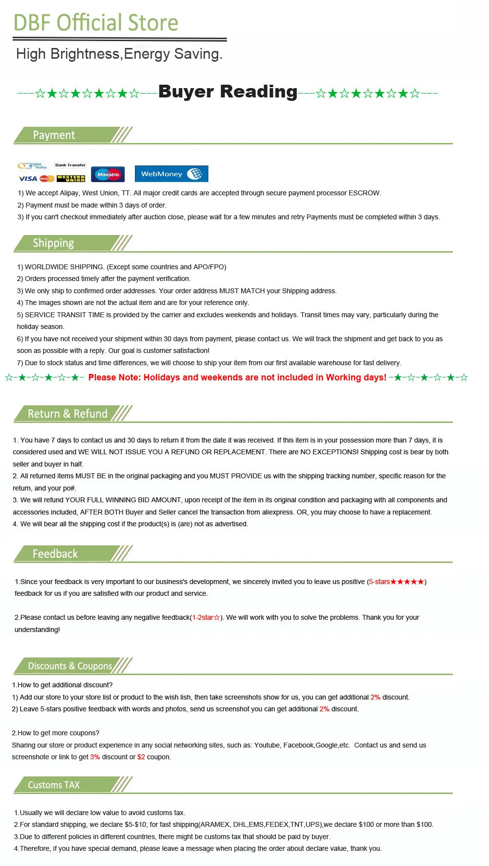 [DBF]Angle Adjustable LED Recessed Downlight Dimmable 7W 9W 12W 15W 18W Epistar COB Chip Ceiling Spot Lamp with 110/220V Driver