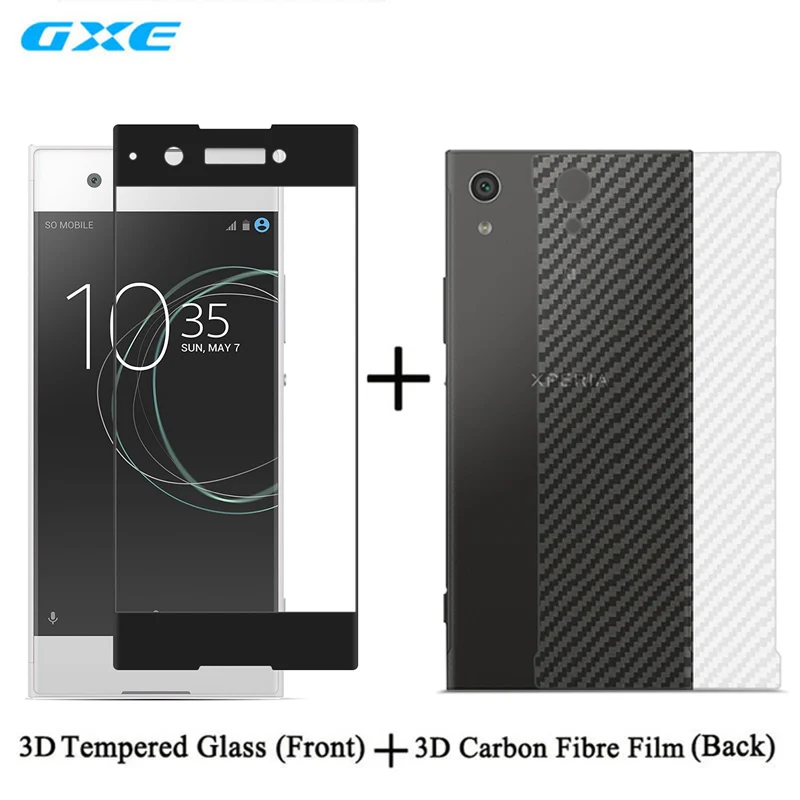 

GXE XA1 3D Curved Full Screen Protection Front Tempered Glass for Sony Xperia XA1 Ultra +Matt 3D Back Screen Protector Film