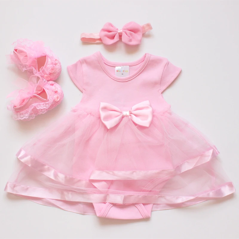 Wholesale Baby Girl Clothes 2017 Summer Baby Clothing Sets Lace Romper Dress + Headband + Shoes 3 Piece Newborn Infant Clothing (13)