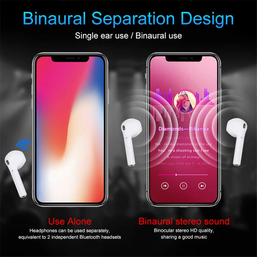 Original i12 tws i10 wireless earphone bluetooth earphones touch control & 3d stereo universal i10 tws earbuds all compatible