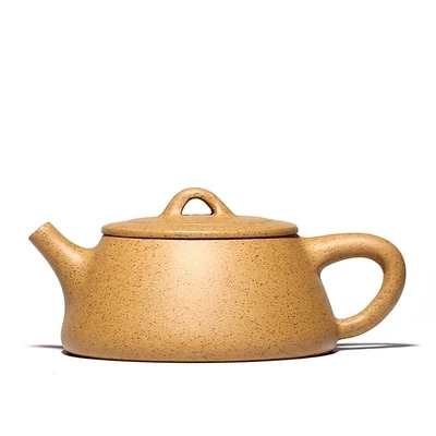 

240ml Flat cover stone scoop Yixing Raw ore household teapot Zisha teapot Chinese Style Kung Fu tea set gift Sesame section mud