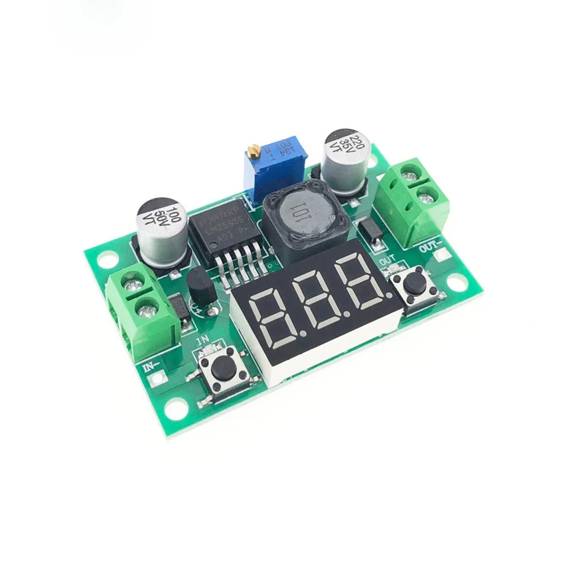 

LM2596S DC 4.0~40 to 1.3-37V Adjustable Step-Down Power Module + LED Voltmeter DC-DC module LM2596