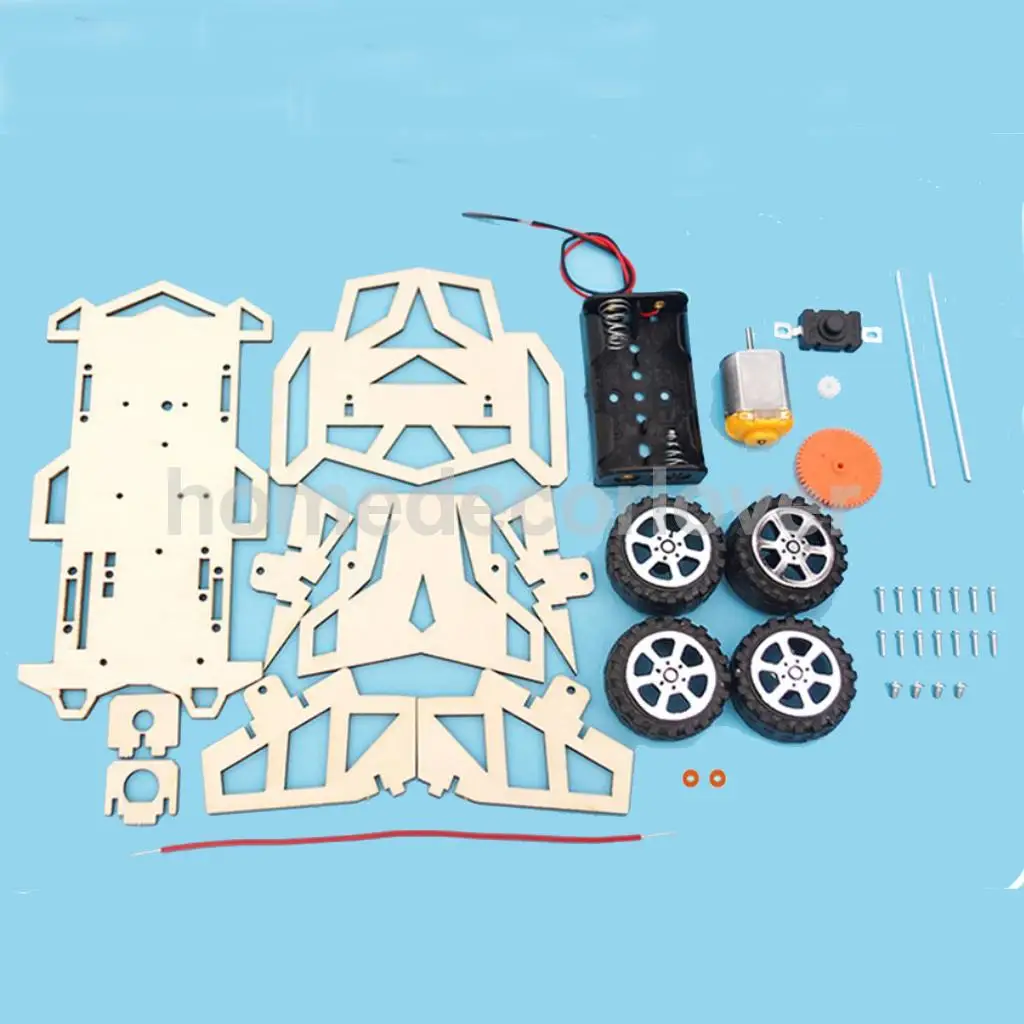  Wood Physics Science Educational Kids Children Car Tank Toy Developmental Model Kit for Early Study Interests Raises