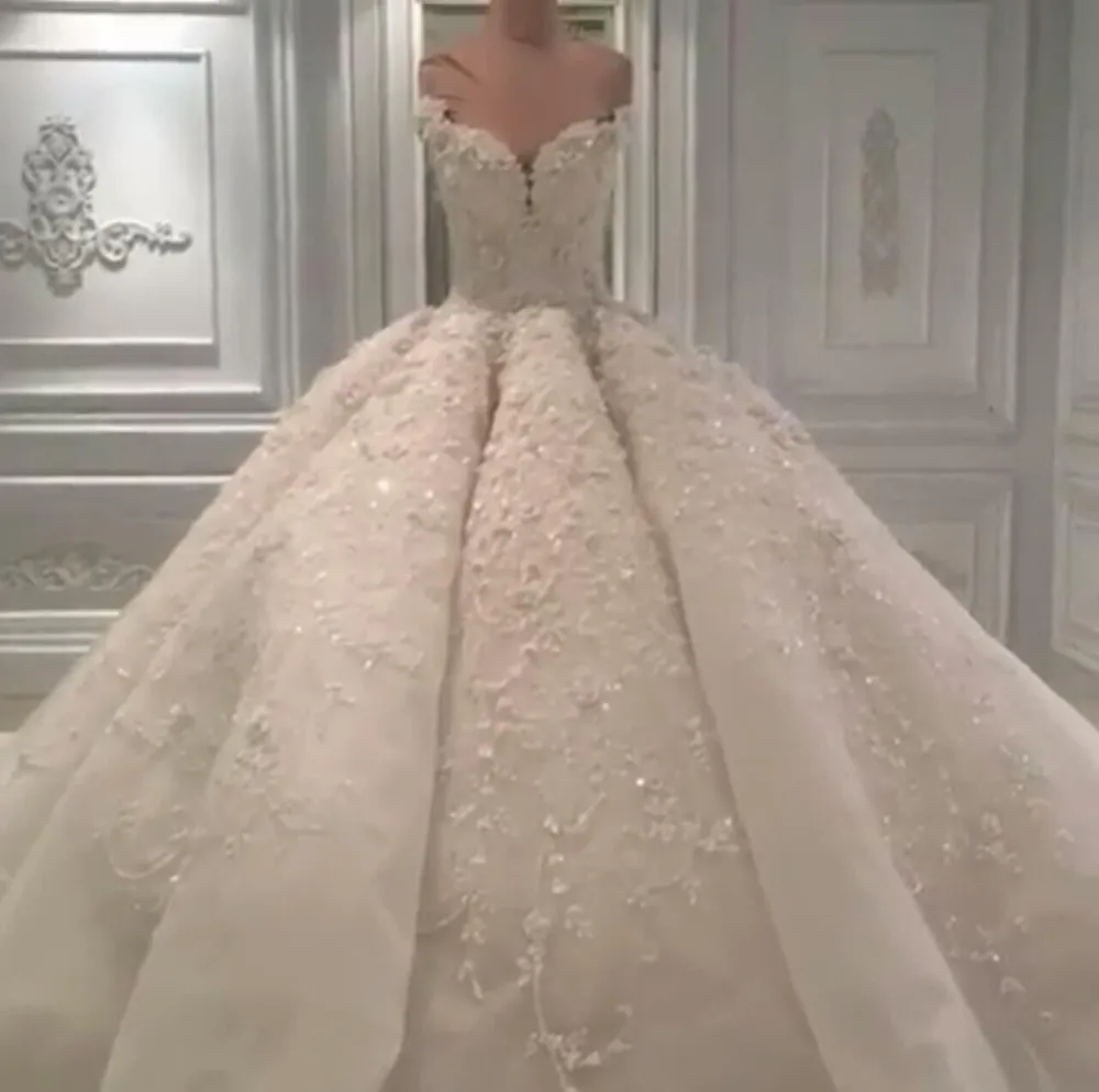 Crystal Pearls Rhinestone Princess Wedding Gown My Wedding Ideas