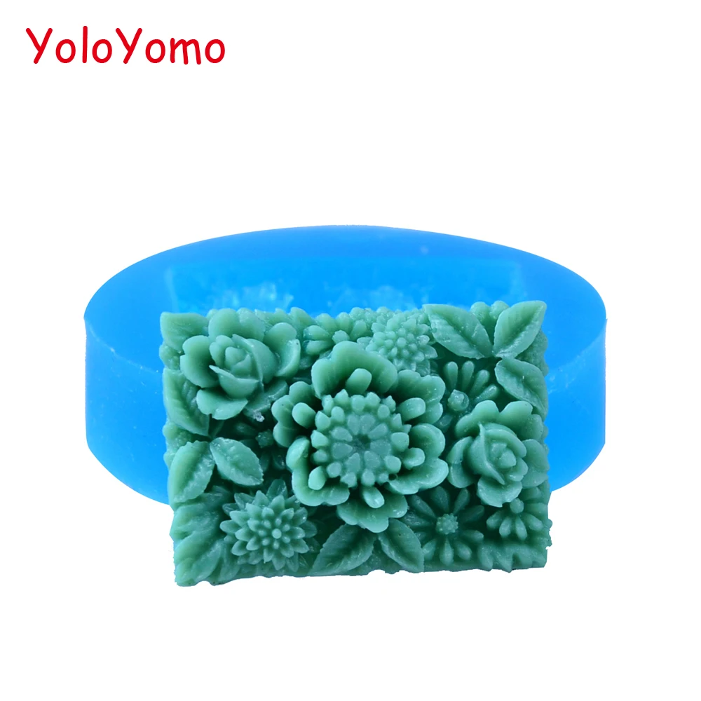 H075YL квадратные цветы Камея силиконовая Гибкая форма 35 мм-Sugarcraft декоден мини