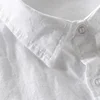 Square collar cotton linen shirts Premium breathable men's casual button-up