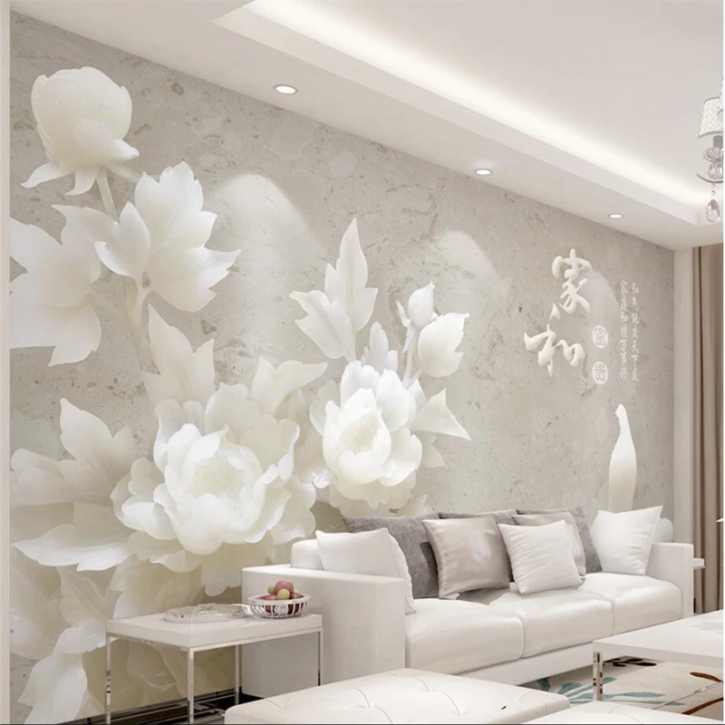 

beibehang wall papers home decor Custom wallpaper Simple 3d white jade marble texture TV background wall paper background