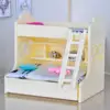 1/12 миниатюрная детская двухъярусная кровать, Двухъярусная кукольная мебель для спальни, детская игрушка для ролевых игр #1 ► Фото 2/6