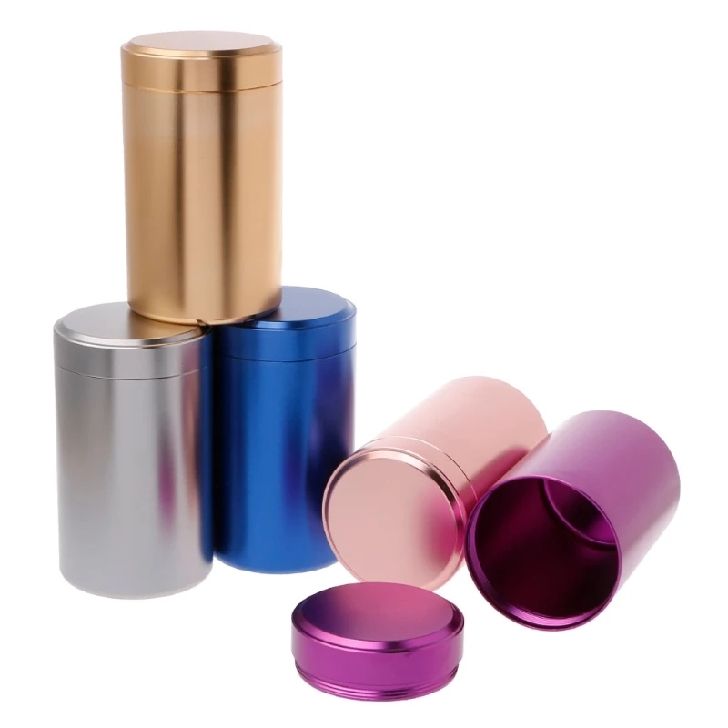 

Porable Tea Box Titanium Alloy Travel Outdoor Vase Sealed Cans Gifts 5.5x9cm Random colors