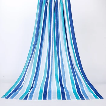 

2017 New Summer Large Cotton Microfibra Stripe Beach Towels Blue Bath Towel For Adults Serviette De Plage toalha de banho