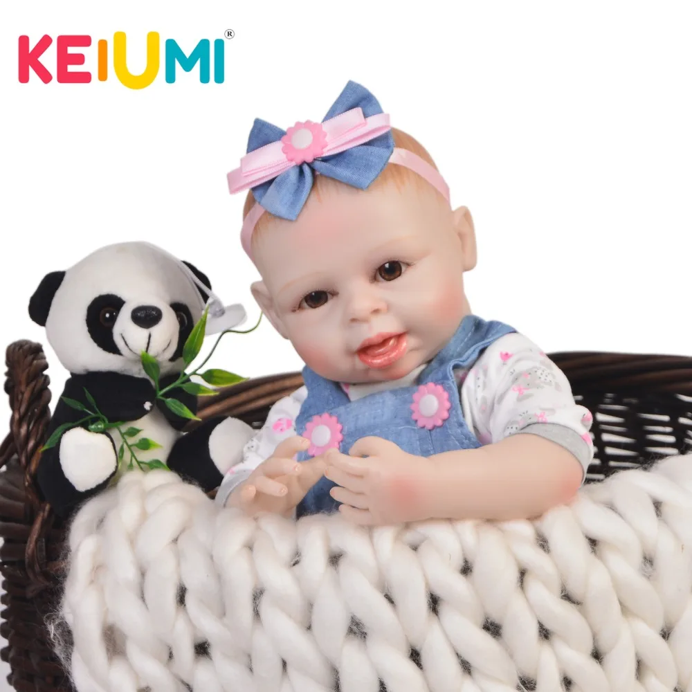 

KEUIMI 45cm Reborn Baby Doll Full Silicone Vinyl Reborn Dolls 19Inch Realistic Kids Playmates Reborn Baby Toy For Birthday Gifts