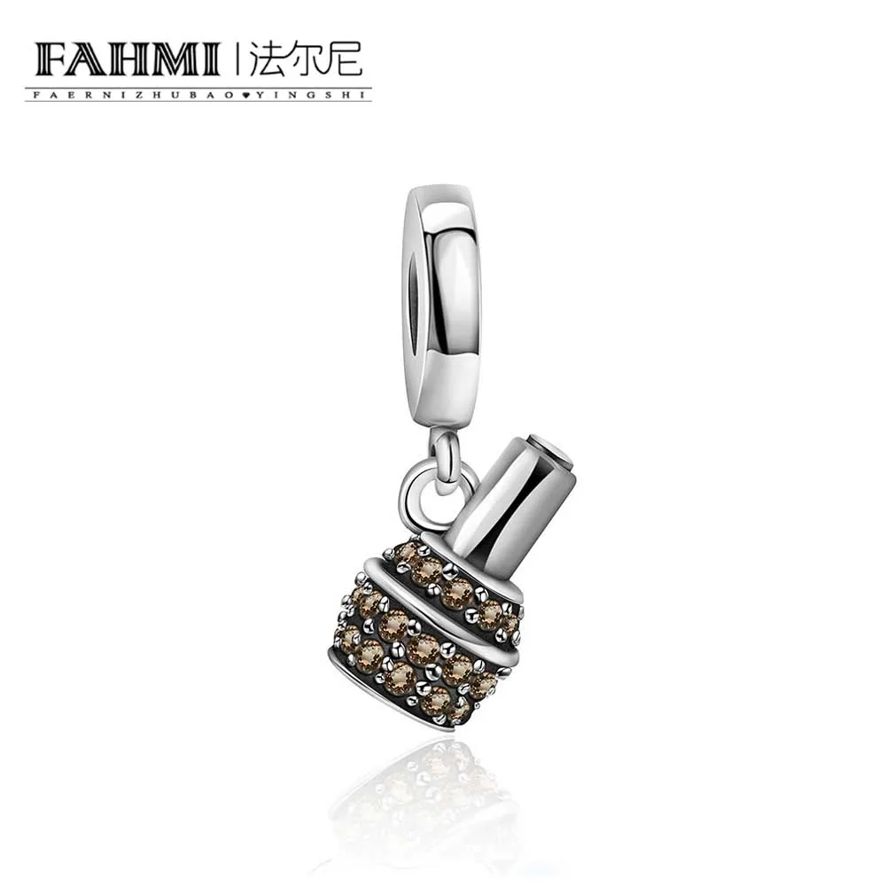 

FAHMI 100% 925 Sterling Silver Exquisite Inlaid Zircon Perfume Bottle Charm Pendant Original Women Fashion High Quality Jewelry