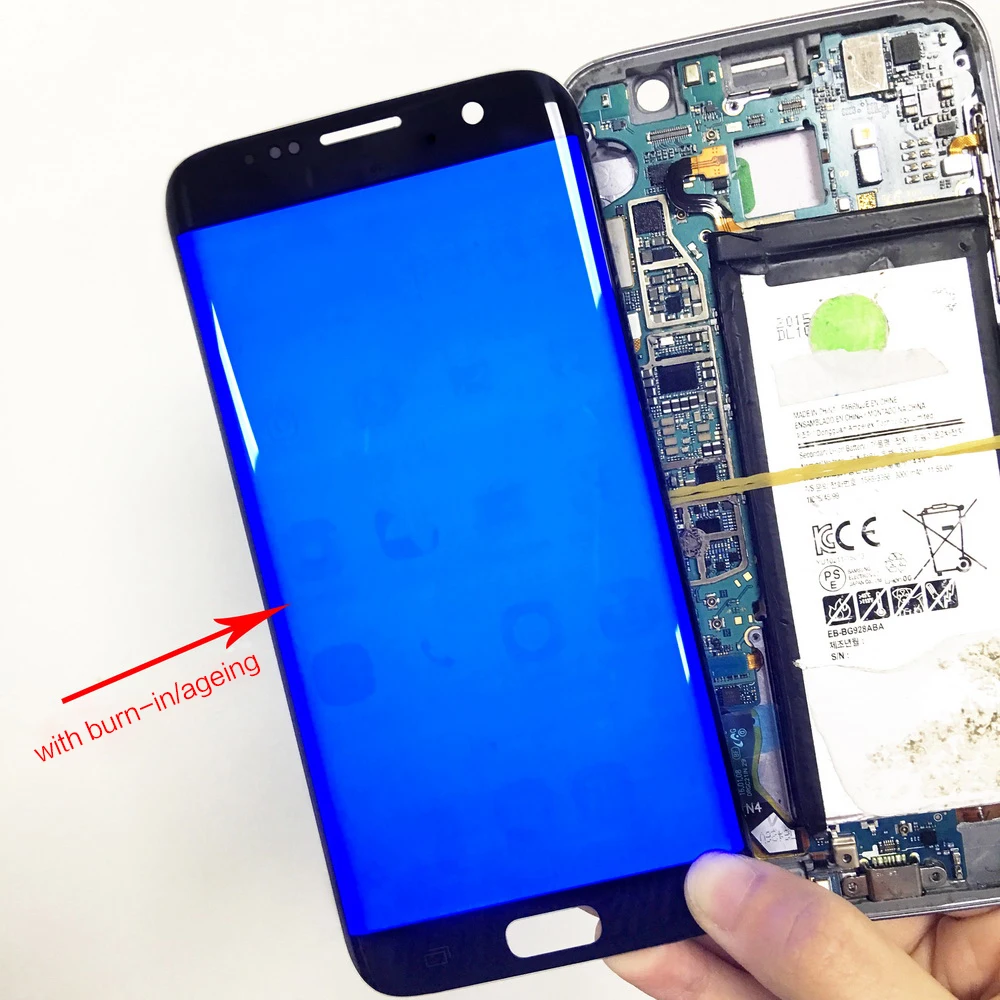 

For Samsung Galaxy S7 Edge G935F Burn-in Shadow Lcd Display With Touch Screen Digitizer 5.5'' Original Super AMOLED