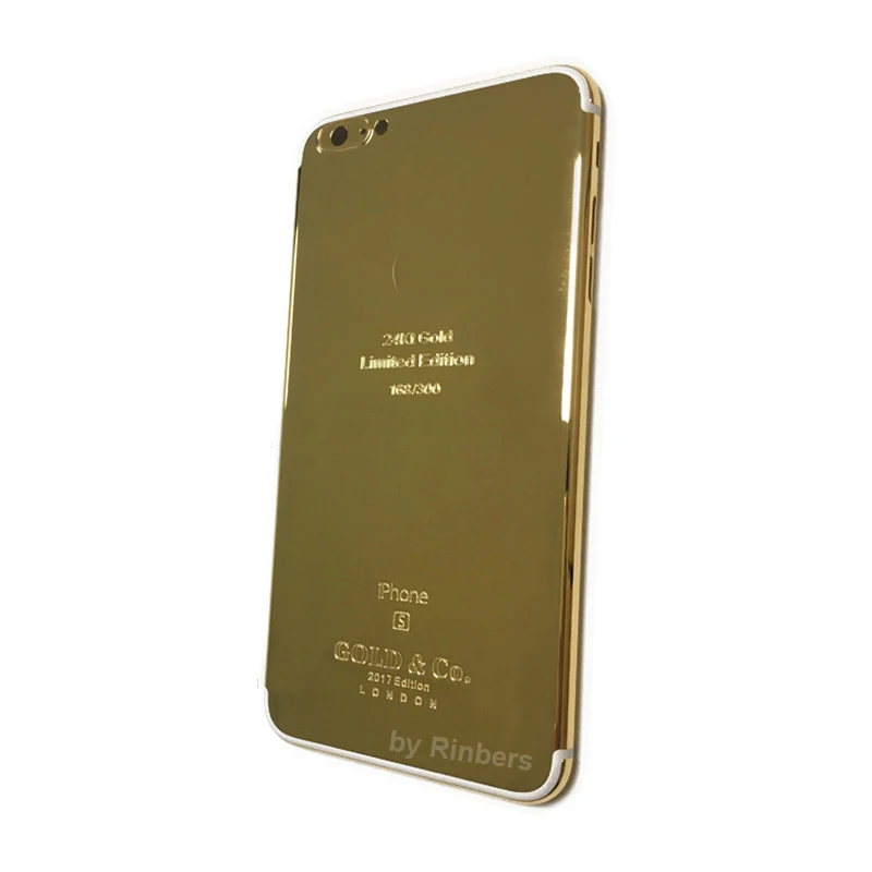 For font b iPhone b font 6S PLUS 24K 24KT 24CT GOLD imited Edition Metal Back