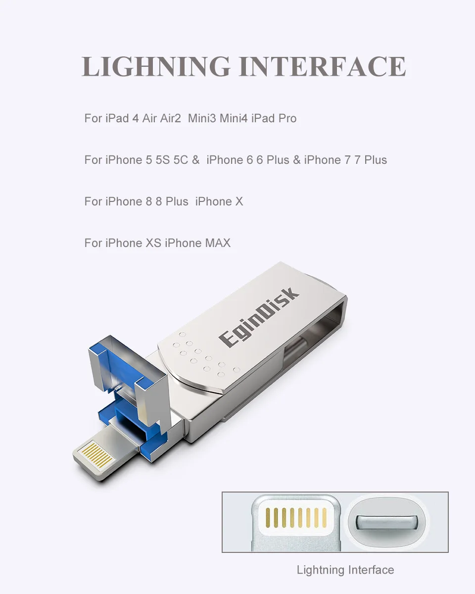 iOS Usb флэш-накопитель для iPhone/iPad/Android телефон Тип C USB палка для iPhone6 7 8 X XS XR Флешка 128 ГБ диск на ключ